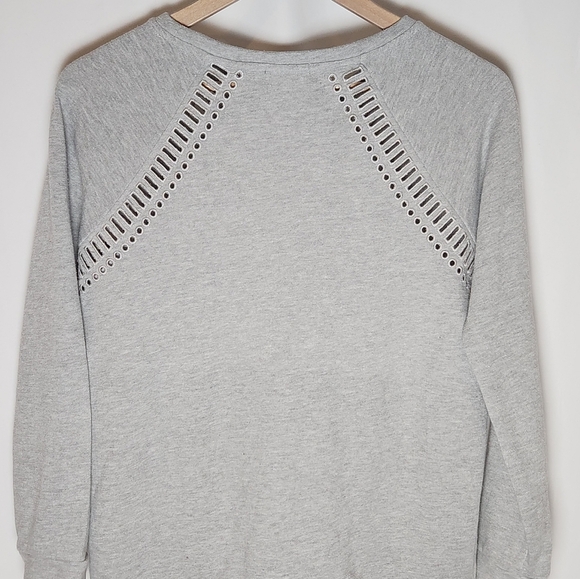 Max Jeans Gray Women's Sweatshirt with Stud And Cutout Accents Small (xsmall) - Picture 5 of 6